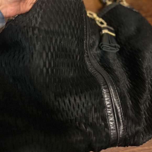 Authentic Jimmy Choo Hobo Shoulder Bag w/Tassel, Metal Pyramids - Picture 7 of 16